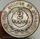 1864 Two Cent Piece 2c Civil War Date Large Motto Us Copper Coin Cc30222