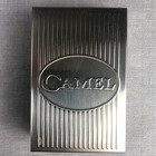 Vintage 1996 Joe Camel Cigarette Pack Case Metal Tin Slide-out Embossed Chrome