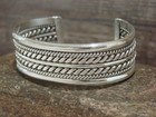 Native American 3 4  Navajo Indian Sterling Silver Bracelet Cuff - Tahe