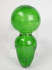 Vintage Emerald Green Blown Glass Decanter Bottle Stopper Round Hollow 4 25 h