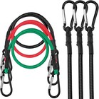 4 Pack Heavy Duty Bungee Cords Carabiner Hooks  Camping Cargo Rv Bike Army Green
