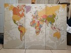 World Map Home Wall Decor Frameless Picture 3 Pcs 32 5  X 15  X 1  Each Frame