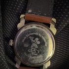 Disney Mickey Mouse Watch Walt Disney World Resort 1988 Tooled Leather Strap