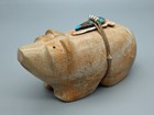 Bernard Homer  Jr   d  Hefty 1 75 Lbs  Zuni Stone Travertine 5 3 8  Bear Fetish