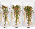 Faux Hanging Greenery Outdoor Artificial Vines For Hanging Plants Orange Red
