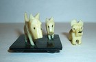 Antiq 1930s Miniature Celluloid 2 Scotty Dogs On Stand Japan   Single Scotty