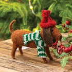 Felt Dachshund With Ornament Scarf Christmas Holiday Critter Dog Mouse Gift
