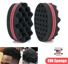 2   Double Side Magic Hair Brush Sponge Twist Wave Barber Afro Hair Curl Wave Us