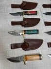 Lot Of  20 Handmade Damascus Steel Hunting Sharp Stag antler Knives With Sheath