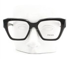 Prada Eyeglasses Glasses Vpr 09z 1ab-1o1 Shiny Black Silver Logo 51mm With Case