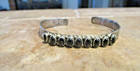 Exquisite Vintage Navajo Sterling Silver Black Onyx Row Bracelet