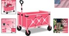 Folding Utility Cart For Grocery Shopping  Garden - Pink