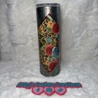 30oz Handmade Stainless Steel Epoxy Cup - Foil Flakes - Diamond - Leopard floral