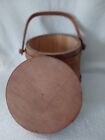 Primitive Vintage antique Wooden Firkin W lid  9 diam