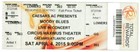 2015 Moody Blues Full Complete Concert Ticket Stub Atlantic City Nj