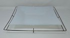 Vintage Square Frosted Light Shade Mid-century White Starburst Metal Frame 11 
