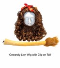 Handinhandcreations Cowardly Lion Curly Wig Costume - Full Lion Mane With Bea   