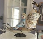 1893 Chicago World Fair Columbian Expo Mother Pearl Boat Ship Thimble Boy