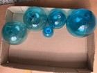 5 Japanese Glass Fishing Net Float Ball Buoy Blue