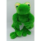 Vintage 15  Kuddle Me Toys Green Yellow Sitting Plush Bullfrog Frog  B6