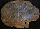 Wwi Original Imperial German Military Soldier Relic Dog Tag Thomsen Flensburg