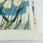 Huge Hand Painted Needlepoint Pattern Siamese Cat Tulips Sun   Moon Colorful 