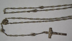 Antique Vtg Need Chain Repair Sterling Rosary O l  Of Mt Carmel S h  Jesus Medal