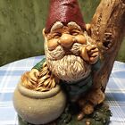 Garden Pot Of Gold Gnome Vintage Chalkware Heavy 13  Vguc 