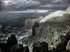 Lands End Cornwall By J M W Turner C1875  Genuine Antique Engraving Hand Colour