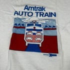 Vintage Amtrak Auto Train Graphic T-shirt White Screen Stars Best Large Usa Made