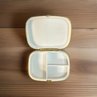 Vintage Art Deco Flapper Girl Pill Box 3 Compartment Enamel Glitter Trinket Case