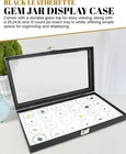 Novel Box Glass Top Jewelry Gemstone Display Case  36 White Gem Jar Foam Insert