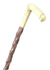 Vintage Antique 19c Carved Handle Hardwood Fancy L-shape Walking Stick Cane Old
