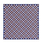 Men 100 silk Twill Handkerchief Dark Blue Retro Circle Pocket Square 30cm 11 8in