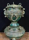 14 8  Old Chinese Dynasty Bronze Ware Dragon Beast Face Wine Vessel Vessel