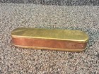 Antique Dutch Copper   Brass Trinket Box  Engraved Lid Windmill   Town Scene