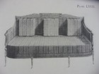 Rare Antique Original Vtg Early Period Couch Seating Engraving Art Print