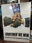 Authentic Ww2 Poster 1943 Together We Win  U s  Government Printing Office