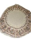 Vintage Jc Penney Round Crib Sheet Skirt Table Dust Ruffle Victorian Doll Horses