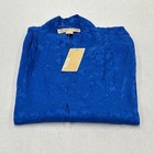 Michael Kors Women s Fleur Jacquard Top  Grecian Blue  Size Pm