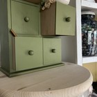 6 Drawer Vintage Spice Cabinet cupboard chest apothecary-green Paint-primitive