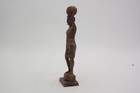 Vintage Handcrafted Wooden Indian Woman Figurine Traditional Carved Statue Art