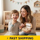 Semonamu Tooth Fairy Keepsake Box For Kids - Natural Beech Wood