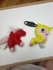 Mcdonalds Neopets Lot Of Two Stuffed Plush Red Yellow Unicorn Fish Keyquest
