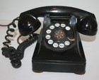 Vintage Black Bakelite Rotary Telephone 40 s Bell System Western Electric F4