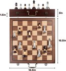 Deluxe Chess Set 16 5   Wooden Large Folding Chess Board Game With Handle  Weigh