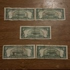 Lot Of 5 1934 5 Dollar Blue Seal Silver Certificates - Read Description