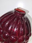 Lightning Rod Glass Ball Rich Ruby Red Patterned Glass Vgc