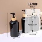 Shampoo Pump Bottles Set  Empty Body Wash Dispenser  3 Pack  16 9oz  Black