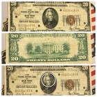 1929  20 Dollar Bill National Currency Note New York Ny B 179a-sma